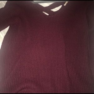 Long burgundy sweater
